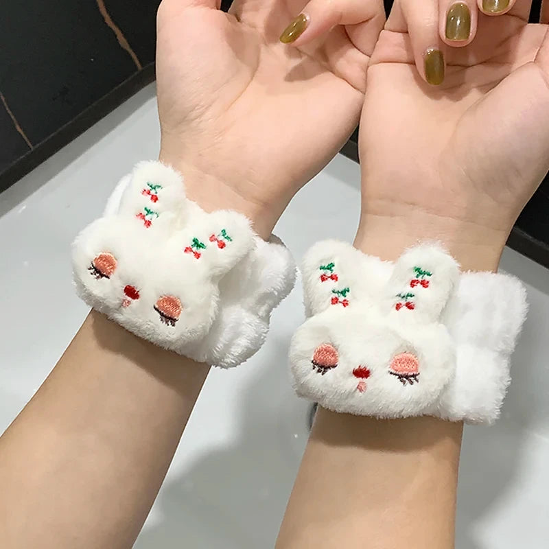 Fleece Spa Headband Wristband Set
