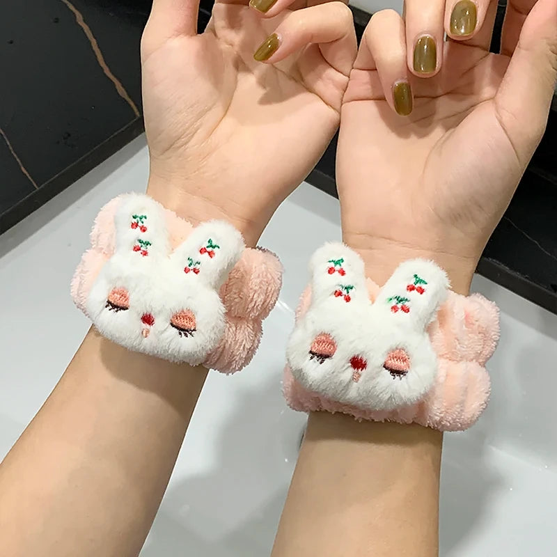 Fleece Spa Headband Wristband Set